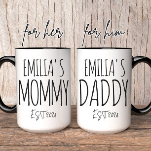 Mommy & Daddy Personalized Mug   New Mom Gift