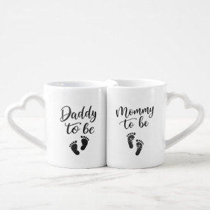 Mommy & Daddy To Be – Baby Footprints Minimalist Coffee Mug Set