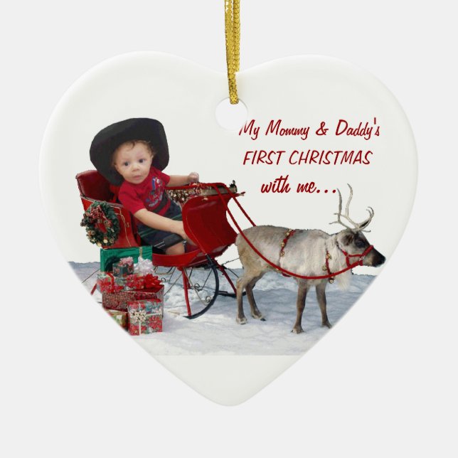 Mommy & Daddy's First Christmas with me.. Ornament (Front)