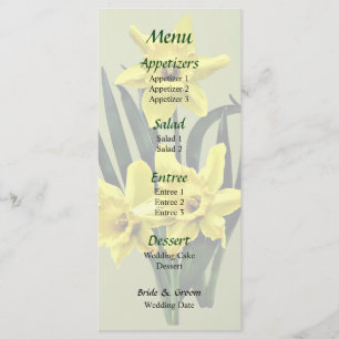 Mommy Daffodil and the Twins Wedding Menu