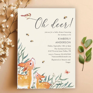 Mommy Deer & Baby Deer Sweet Baby Shower Invitation