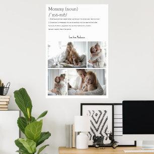 Mommy Definition Personalized 4 photo collage Poster