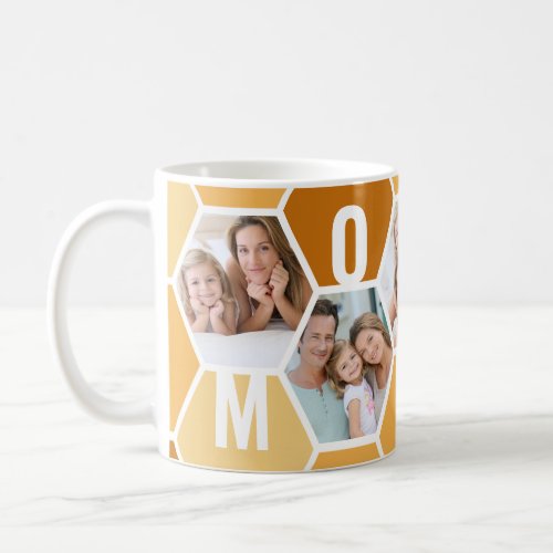 Mommy Editable 5 Photo 5 Letter Honeycomb Coffee Mug
