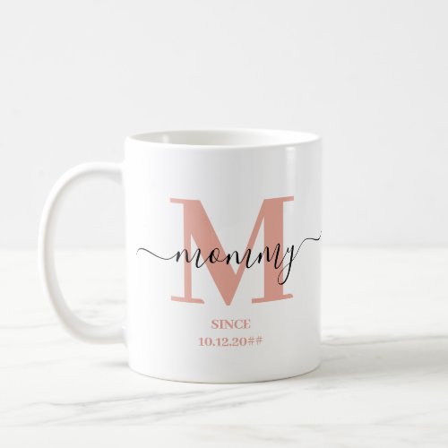 Mommy Elegant Script Monogram Coffee Mug