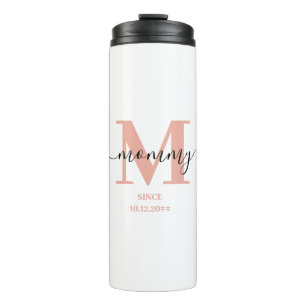 Mommy Elegant Script Monogram Thermal Tumbler