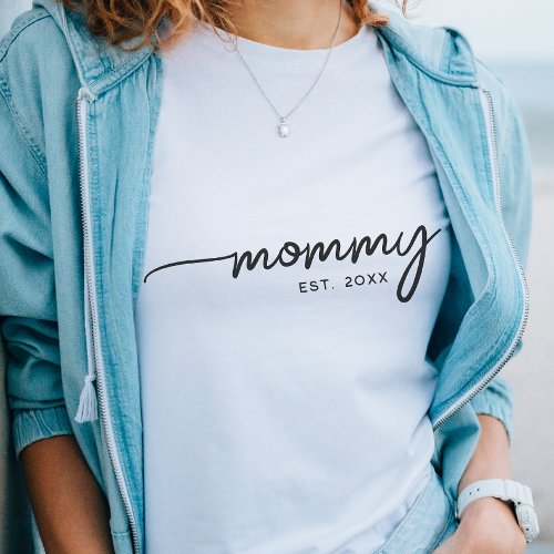 Mommy Elegant Typography Custom Date Gift For Mom  Sweatshirt