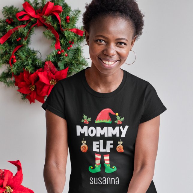 Mommy elf family matching christmas outfit name T-Shirt (Creator Uploaded)