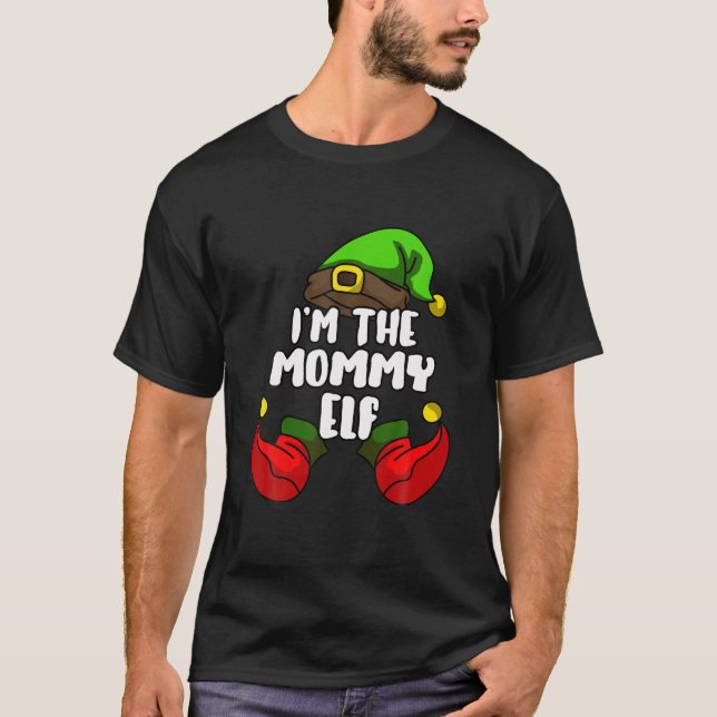 Mommy Elf Matching Family Group Christmas Party Pa T-Shirt (Front)
