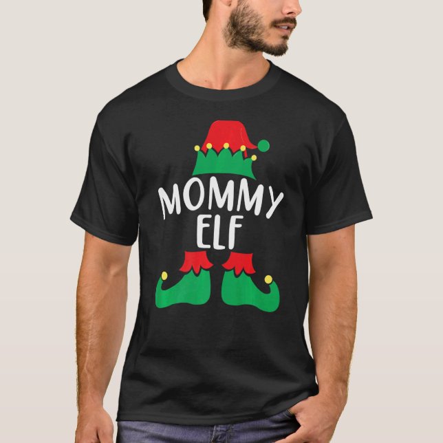 Mommy Elf Matching Family Group Christmas Party Pa T-Shirt (Front)