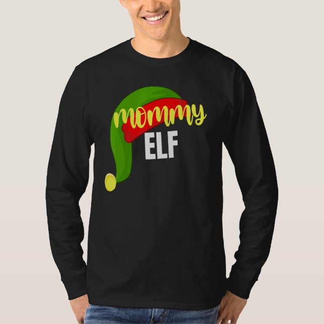 Mommy Elf Matching Family Group Christmas Party Pa T-Shirt (Front)