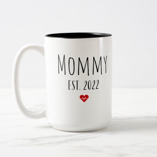 Mommy est 2022 new mom first mothers day Two_Tone coffee mug