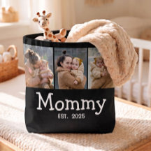 Mommy Established Fun Bold Text 3 Photo Black