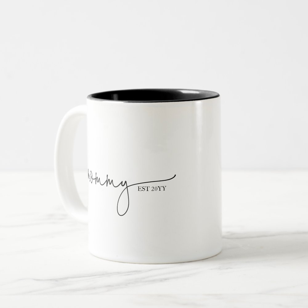 Discover Mommy Established Mom Gift Mother's Day Two-Tone Coffee Mug