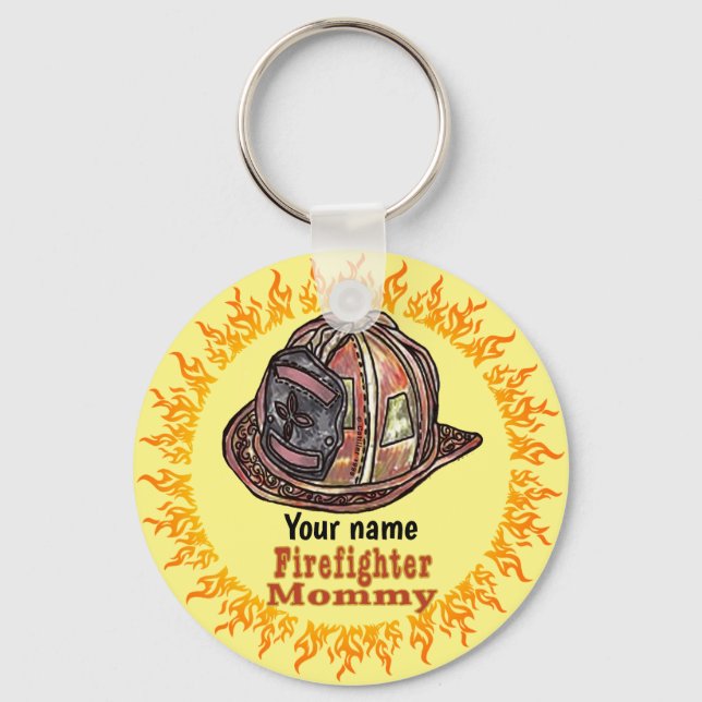 Mommy firefighter keychains (Front)
