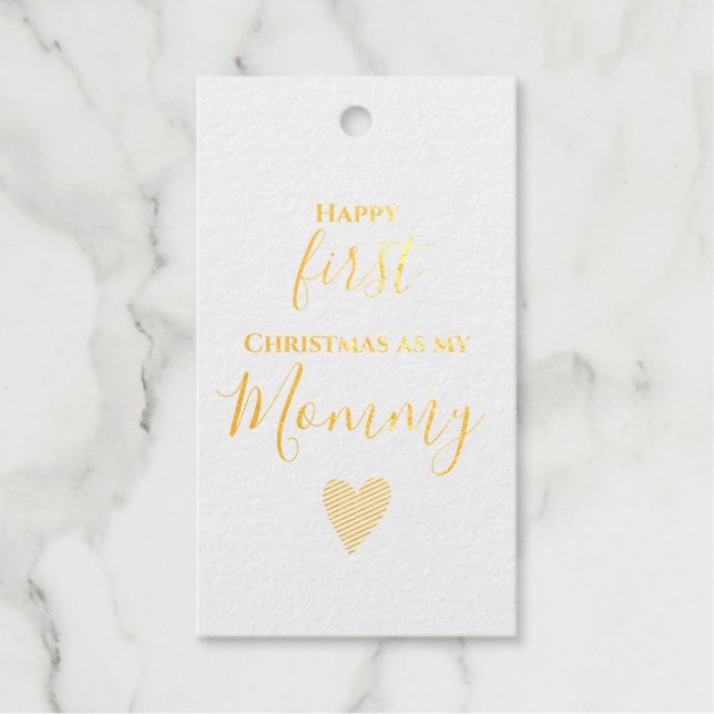 Mommy first Chirstmas Foil Gift Tags (Front)