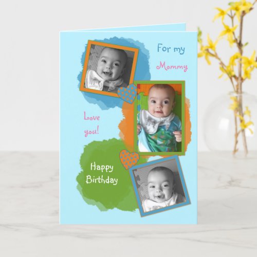 Mommy from little boy Birthday photo Card