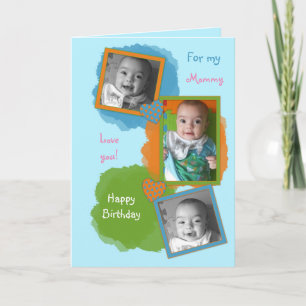 Mommy from little boy Birthday photo Card