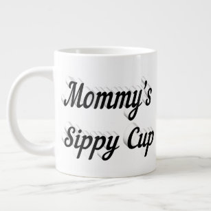 Mommy funny coffee quote black half text giant coffee mug