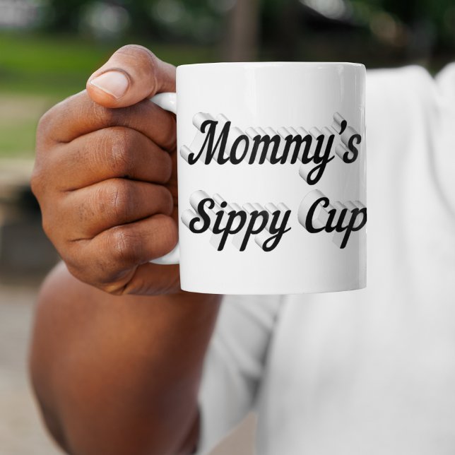 Mommy funny coffee quote black half text giant coffee mug (Creator Uploaded)