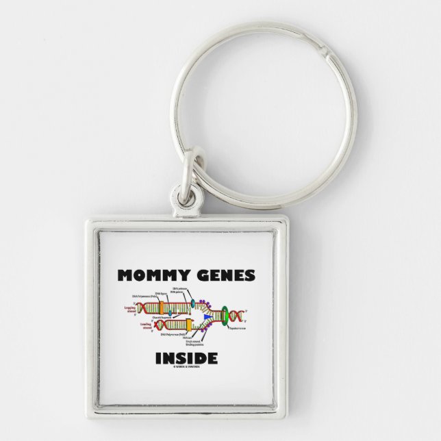 Mommy Genes Inside (DNA Replication) Keychain (Front)