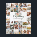 Mommy gift multi photo beautiful floral fleece blanket<br><div class="desc">Mommy gift multi photo simple modern script typography gift plum purple girly design.. Ideal gift for mothers day</div>