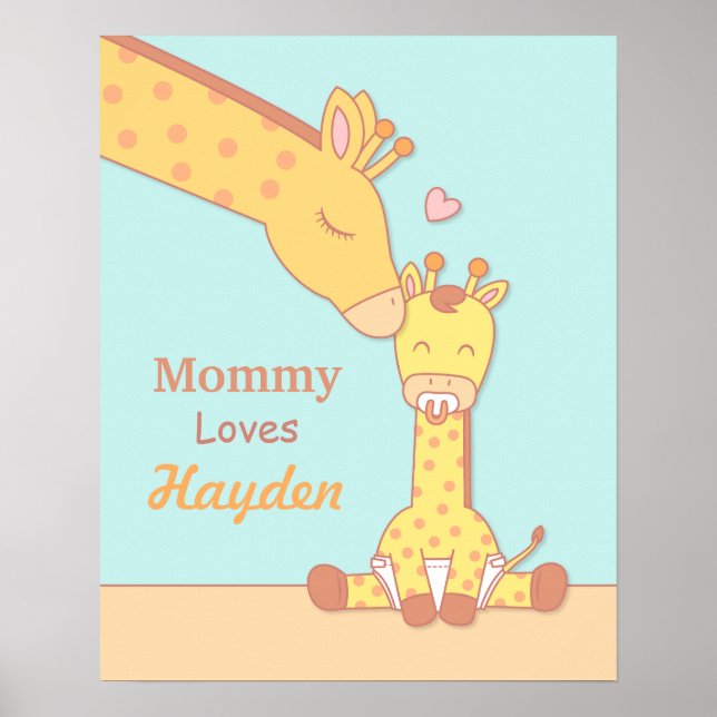 Mommy Giraffe and Baby Calf Nursery Room Decor (Front)