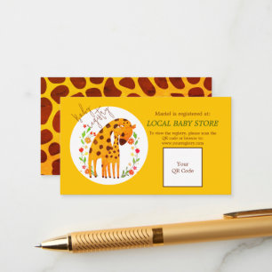 Mommy Giraffe and Calf Baby Shower Enclosure Card