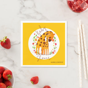 Mommy Giraffe and Calf Baby Shower Napkins