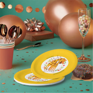 Mommy Giraffe and Calf Baby Shower Paper Plates