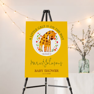 Mommy Giraffe and Calf Baby Shower Welcome Boards