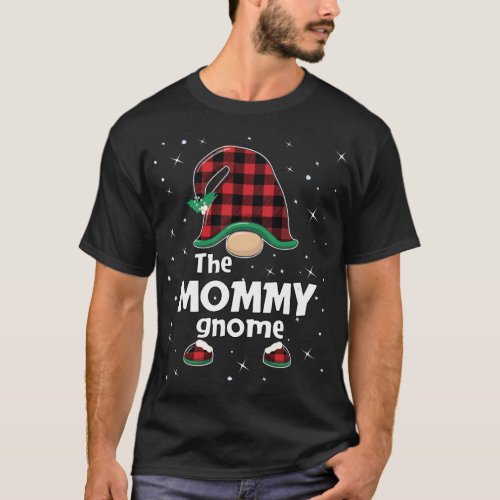 Mommy Gnome Buffalo Plaid Matching Christmas Pajam T_Shirt
