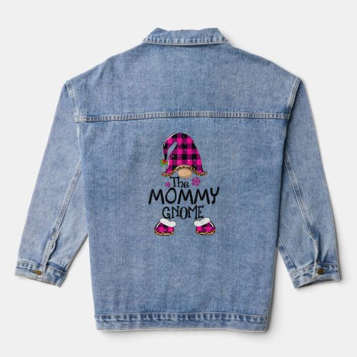 Mommy Gnome Buffalo Plaid Matching Family Christma Denim Jacket