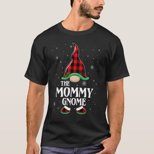 Mommy Gnome Buffalo Plaid Matching Family Group Ch T-Shirt (Front)