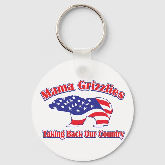 Mommy Grizzly Keychain (Front)