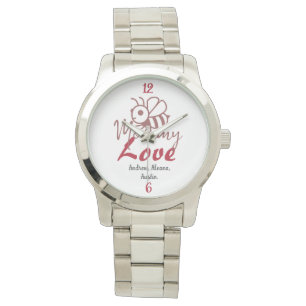 Mommy Honey Bee Mom Names Personalized Customize Watch