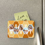 Mommy Honeycomb Photo Collage 5 Photo 5 Letter Magnet<br><div class="desc">Honeycomb photo magnet, personalized with 5 of your favorite photos and printed with a 5 letter name, such as MOMMY. The design features a honeycomb photo collage in shades of cream beige honey and burnt orange. For alternative colors and different length names, please browse my store in the Honeycomb Photo...</div>