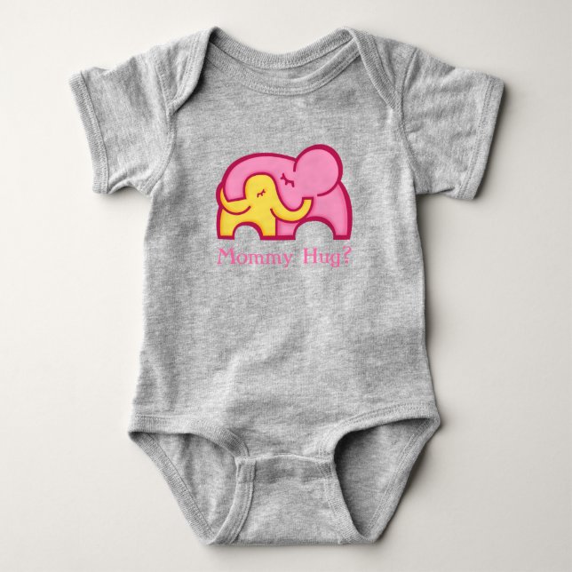 Mommy hug? baby and mom elephant baby's tee (Front)