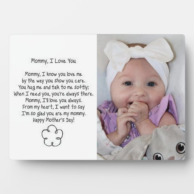 Mommy, I Love You Plaque (Front)