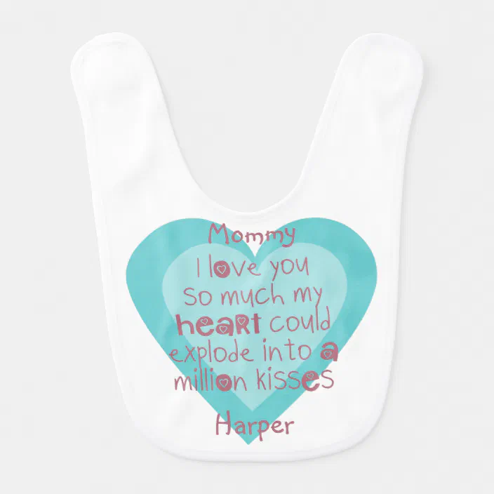 Mommy's Little Charger Blue Bib Embroidered Baby Bib