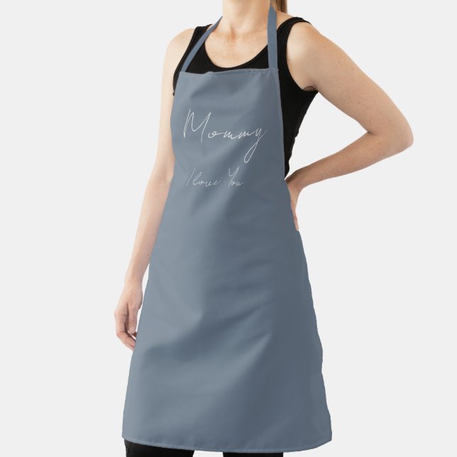Mommy I Love You Slate Gray Color Apron (Insitu)