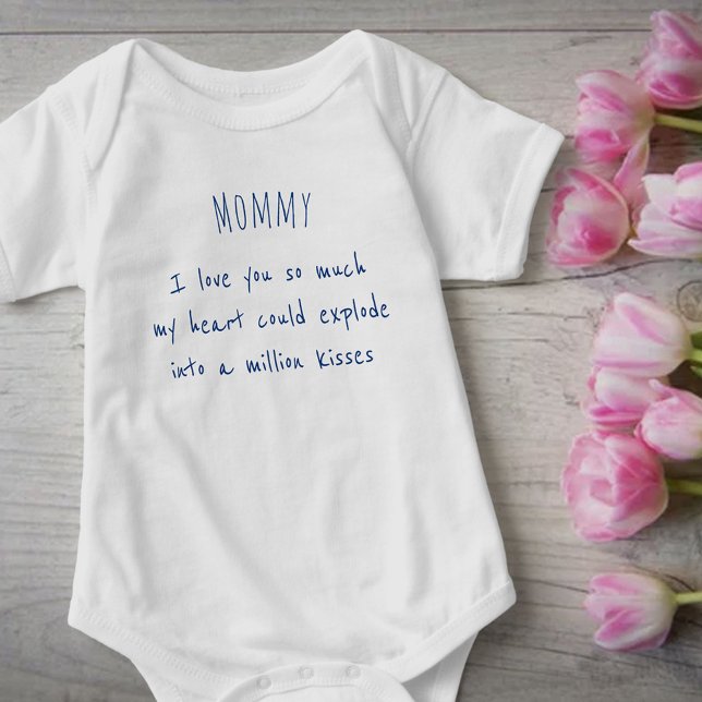 Mommy I Love You So Much Boy Handwritten Poem Baby Bodysuit (Creator Uploaded)