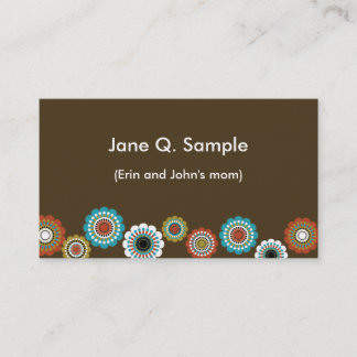 Mommy information card in brown