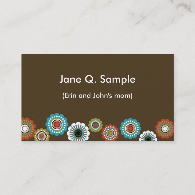 Mommy information card in brown (Front)