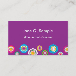 Mommy information card in dark purple