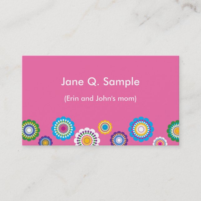 Mommy information card in pink (Front)