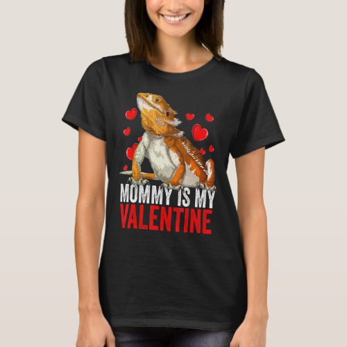 Mommy Is My Valentine Bearded Dragon Rescue Reptil T_Shirt