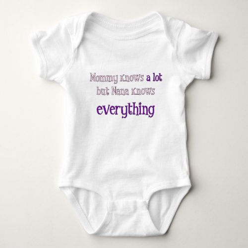 Mommy Knows A Lot But Nana Knows Everything Creepr Baby Bodysuit