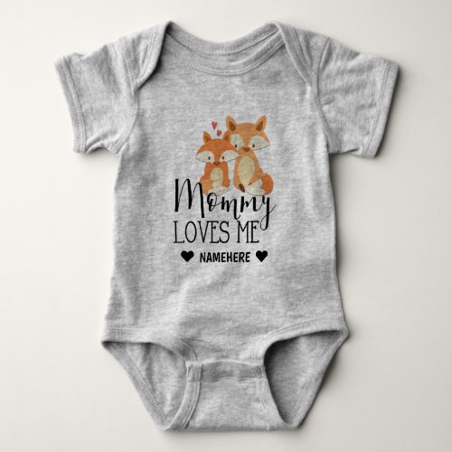 Mommy Loves Me _fox Baby Bodysuit