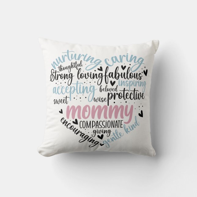 Mommy Loving Caring giving gentle  Throw Pillow (Front)