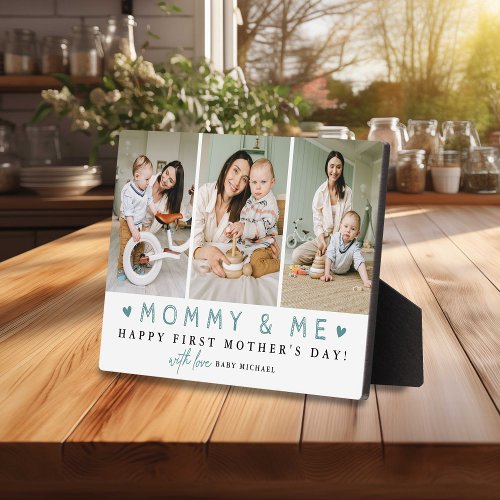 Mommy  Me 1st Mothers Day 3 x Photo Collage Plaque
